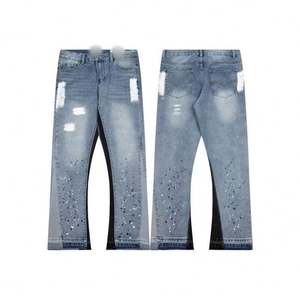 <span class=keywords><strong>Jeans</strong></span> Streetwear da <span class=keywords><strong>Uomo</strong></span> a Gamba Larga Svasati Elasticizzati <span class=keywords><strong>con</strong></span> <span class=keywords><strong>Vita</strong></span> Elastica <span class=keywords><strong>Pantaloni</strong></span> Casual <span class=keywords><strong>con</strong></span> Strappi Patchwork Fori e Rotture <span class=keywords><strong>in</strong></span> Denim Lavato - Product Image 2