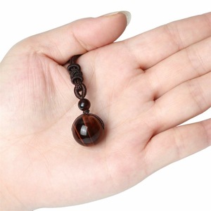 Lateefah 2025 collar de moda hombres cuerda cuentas dobles colgante de cristal de piedra Natural - Product Image 2