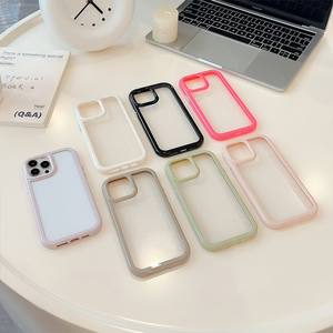 เคสซิลิโคน<span class=keywords><strong>ก</strong></span>ัน<span class=keywords><strong>ก</strong></span>ระแท<span class=keywords><strong>ก</strong></span> TPU สีครีมสำหรับ iPhone 17เคสโทรศัพท์มือถือพร้อมปุ่มโลหะ - Product Image 1