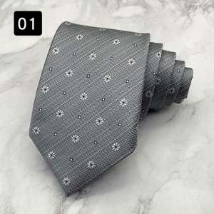 Men's Formal Business Casual Suit Ties Accessories <b>Small</b> Floral Green Fresh Logo Polyester Neck Tie - Product Image 2