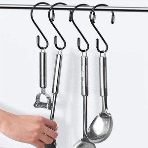 S <b>Hook</b> Kitchen Storage <b>Hook</b> 80mm Black Iron Plated Slip <b>Hook</b> For Utensils Cookware Towels Plants - Product Image 2
