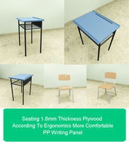 Meubles pour collèges et lycées, ensemble moderne et confortable de pupitre et chaise pour élèves