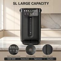 Distributeur d'eau chaude de bureau 5.0L noir obsidienne avec indicateur de niveau, personnalisé en usine, pour réception VIP et salle de service