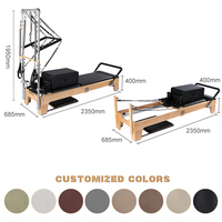 Máquinas de reformador de estudio de Pilates de alta calidad, entrenamiento de Yoga en casa, medio trapecio de madera de roble, reformador de Pilates con torre