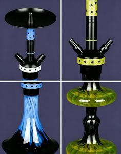 Ensemble de chicha moderne en verre, dôme noir, base multicolore, pipe à tabac pour salon, bar, fête - Product Image 2