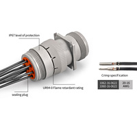 Connecteur de prise en nylon Jiefond HD10 pour automobile 12V IP67, cuivre étamé, mâle-femelle, fil-à-panneau