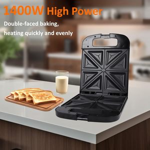 Appareil de cuisson électrique 7 en 1 antiadhésif et détachable : Grille-pain, mini gaufrier, appareil à sandwich et panini professionnel - Product Image 2