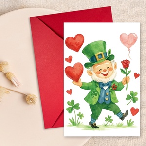 New Recyclable St. Patrick's Day Greeting Card Set Envelopes Customizable Creative Holiday Cards Featuring UV Printing Happy