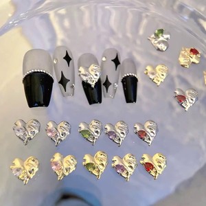 MINGLEE 3D cuore di cristallo decorazione di strass fai da te accessorio per unghie di lusso alla moda amore gioielli fascino per unghie - Product Image 4