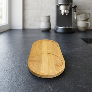 ERKUGO Support Moderne en Bambou à 2 Compartiments pour Bouteilles d'Huile et Salsepots Jetables 24x12cm - Product Image 4