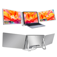 Meilleure vente Moniteur portable haute luminosité prêt à expédier pour ordinateur portable avec 3 écrans Moniteur portable de 14 pouces
