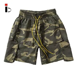 2024 Alta Qualidade Homem Algodão Casual Camo Shorts Bolsos Calças De Carga Curta Para Homens