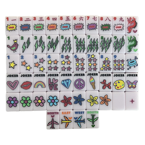 Bespoke Series Luxury Acrylic Mahjong Tiles Set-160 Pieces Foldable Single-Layer White for Children Family <strong>Entertainment</strong> - Product Image 1