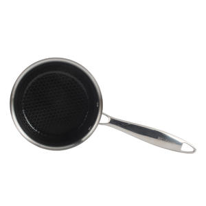 Casserole en acier inoxydable de 14 cm avec revêtement antiadhésif en nid d'abeille et couvercle en verre, compatible induction, pour la nourriture pour bébés - Product Image 4