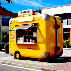 Cost-Effective Luggage-Style Dining <strong>Cart</strong> Durable Steel Frame Anti-Slip Foodtruck Trailer Foldable Rolling Serving <strong>Cart</strong> <strong>for</strong> <strong>Sale</strong> - Product Image 6