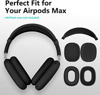 Étui pour écouteurs Airpods Max, housse en silicone pour Apple Airpods Max Accessoires Cases 3 en 1 set (Noir)