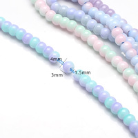 4mm Macaron Graine Perles Cuisson AB Couleur Ronde Perles de Verre Brin pour DIY Fabrication de Bijoux Collier Bracelet