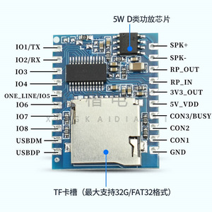โมดูลเครื่องเล่นเสียง MP3 รุ่น SV19T ควบคุมแบบอนุกรม รองรับการ์ด TF พร้อมระบบส่งสัญญาณแบบ Segment Trigger - Product Image 5
