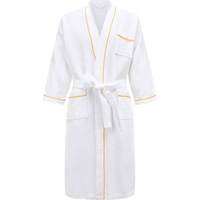 Peignoir gaufré de luxe décontracté, doux, anti-boulochage et durable pour femme, longueur intégrale, col châle, manches longues, pour le quotidien