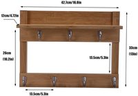 Vente en gros Organisateur d'épices de cuisine mural en bois personnalisé avec crochets et étagère support à tasses rangement mural étagères murales