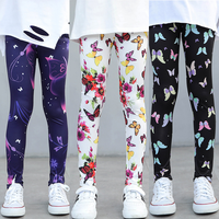 Legging Olahraga Anak Perempuan, Celana Fitness Bernapas, Motif Bunga Kupu-kupu, Untuk Anak Usia 3-13 Tahun