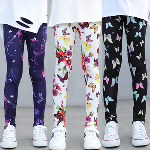 Collants pour filles personnalisés, leggings de sport respirants, pantalons de fitness pour enfants, imprimé fleurs et papillons, collants pour filles de 3 à 13 ans - Product Image 2
