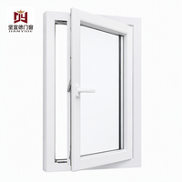 Ventana Abatible de PVC con Rejilla Decorativa Estilo Francés, Aislamiento Acústico Anticorrosión de Plástico y Acero para Viviendas y Edificios Residenciales