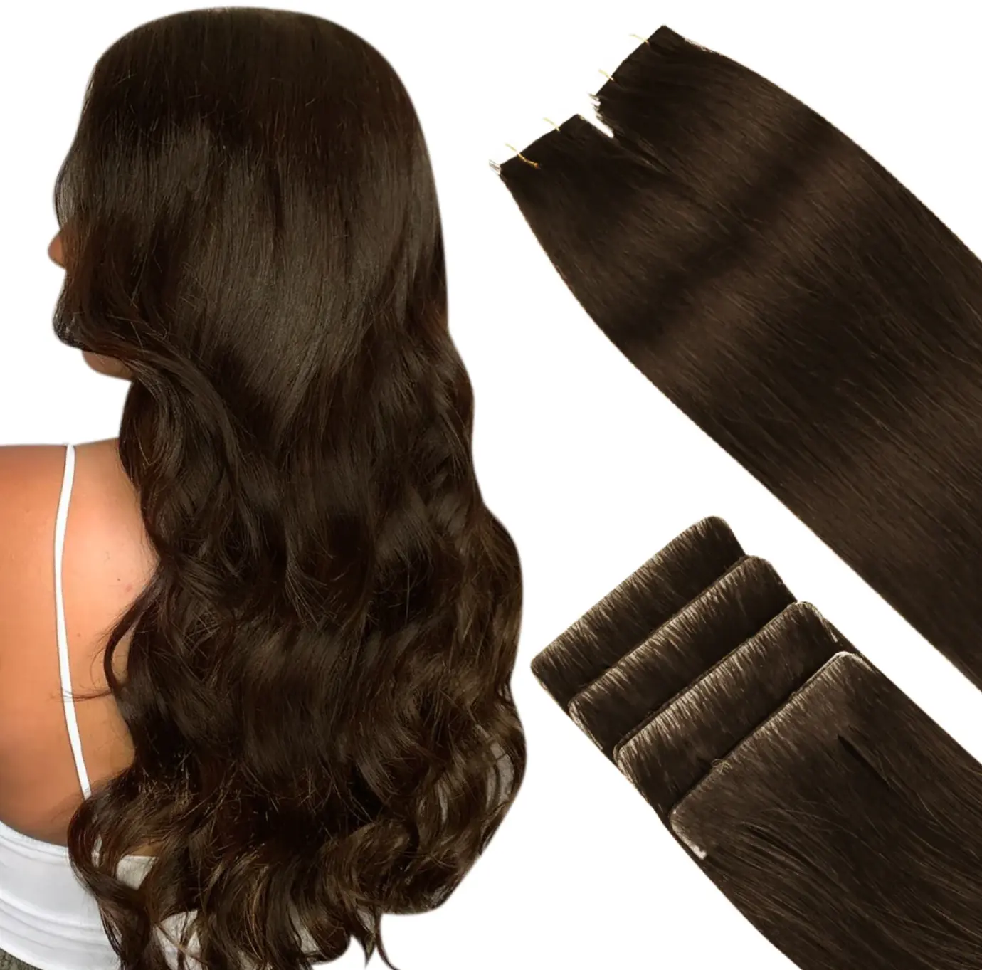 Top Quality 100% Human Remy Virgin Hair Invisible Injected Tape In Seamless Injection Tape In Hair Extensions