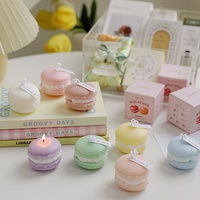 Bougies d'aromathérapie Macaron très populaires, faites à la main, parfumées, cylindriques, en cire de paraffine, pour mariage, cadeau du Nouvel An, ornement de maison