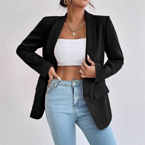 Blazer Estilo Europeo Americano, Cuello Mao, Chaqueta de Trabajo, Varios Colores Disponibles, Top para Mujer - Product Image 3
