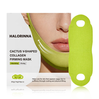 Masque liftant en V HALORINNA Cactus OEM au collagène hydrolysé et au rétinol pour un lifting physique, réduit le double menton et les poches, anti-affaissement