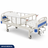 Lit médical manuel à 2 manivelles avec tête de lit ABS à clipser, sommier à lattes, barre anti-pincement en aluminium à couverture intégrale, charge maximale 170 kg