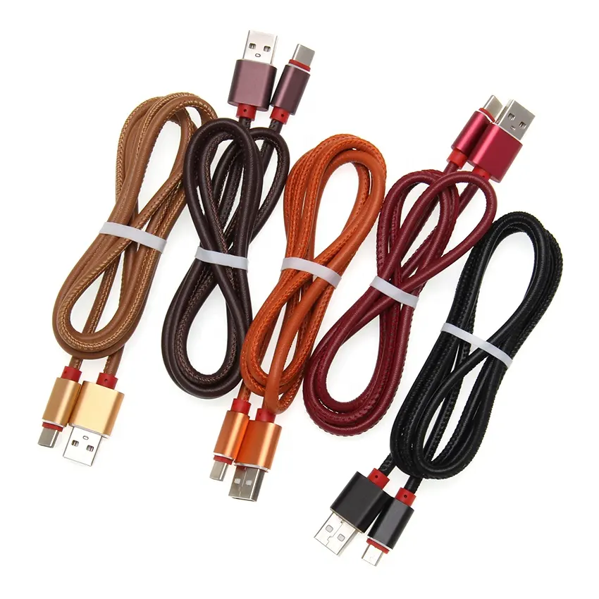 Leather USB Fast Charging Cable For iPhone XR XS MAX X 8 7 6S 5S 5 6 Plus iPad mini Phone Charge Data Cables