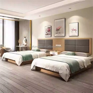 Hotel Bedroom Furniture Sets Modern <b>Single</b> Twin <b>Bed</b> with Upholstered Headboard Nightstands Wardrobe TV Cabinet for 3 Star Hotels - Product Image 3