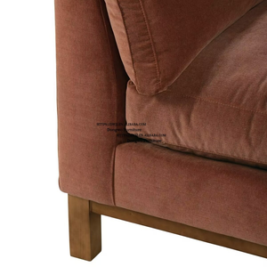 <span class=keywords><strong>Canapé</strong></span> trois places en tissu <span class=keywords><strong>velours</strong></span> brun argileux de style rural nord-européen et américain, mobilier de salon design - Product Image 6