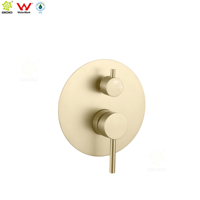Robinet de douche encastré en acier inoxydable 304, robinet de douche mural rond, kit de finition pour mélangeur de bain, diviseur