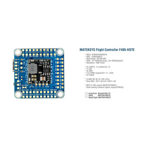 Mateksys <span class=keywords><strong>MATEK</strong></span> F405-HDTE 9~16V BEC OSD Blackbox <span class=keywords><strong>F4</strong></span> ตัวควบคุมการบินพลาสติกสำหรับเครื่องบินบังคับวิทยุแบบปีกตรึง FPV โดรน 3-12S INAV - Product Image 2