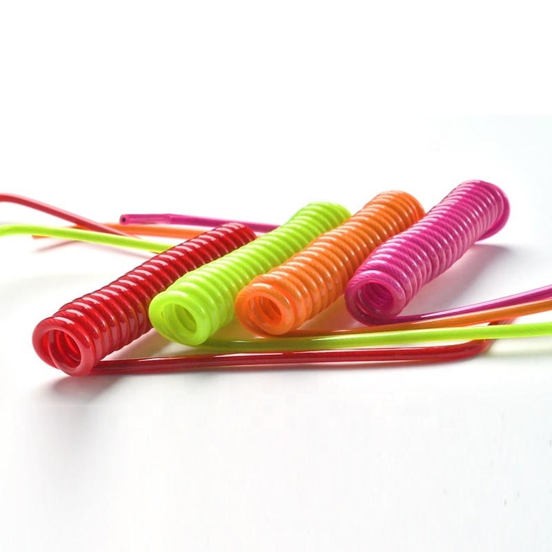 GuoFeng 5.0mm Pink Blue Diving Plastic Spring Wire Coil Tool Lanyard With Lanyard for Safety Image 3