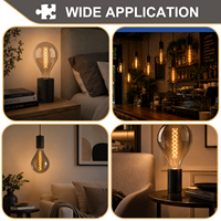 Ampoule LED à filament vintage PS52 en verre fumé, 7W E26 350LM 2200K blanc chaud, lumière décorative Edison pour hôtel et villa, directement de l'usine