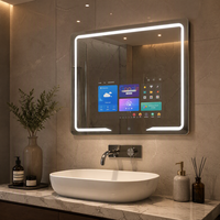 Téléviseur intelligent Android 21,5 pouces avec commande tactile, miroir magique mural pour salle de bain, baignoire, lavabo, zone de vanité