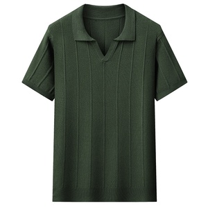 T-shirt Polo Homme en Maille de Soie Glacée Respirante et Fine, Coupe Décontractée, Manches Courtes, Qualité Supérieure, Idéal pour l'Été - Product Image 4