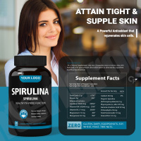 Capsules de spiruline végétalienne de haute qualité 500mg – Complément alimentaire pour une immunité améliorée – Options de vente en gros 60/90/120