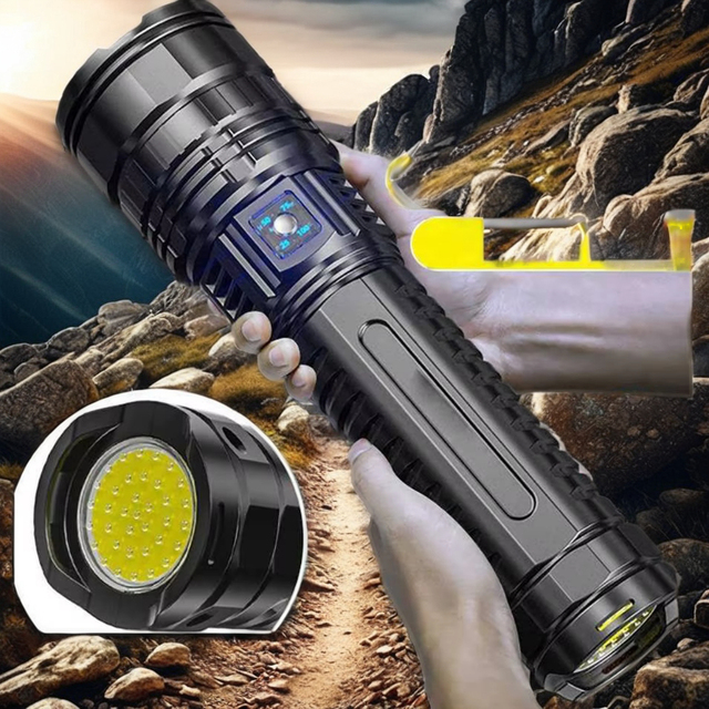 USB Rechargeable 100000 Lumen LED Torch Light High Brightness Long Range Flashlight Portable Tactical Waterproof Led Flashlights