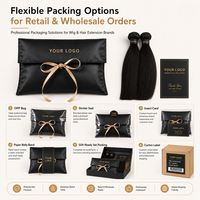 Pochette de luxe en satin brillant avec nœud en ruban, logo personnalisé, pochette enveloppe en soie pour emballage d'extensions capillaires, idéale pour les salons