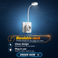 Lampe de chevet LED blanche minimaliste pour hôtel, prise murale européenne, flexible, CCT, contrôle tactile progressif, portable, fixation murale