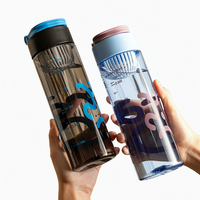 Bouteille de sport personnalisée, écologique, sans BPA, 600 ml, pour les voyages en plein air, réutilisable, en plastique, à boire directement, durable, résistante aux chutes