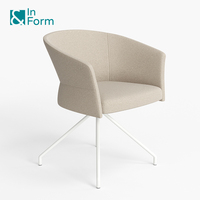Fauteuil Design minimaliste tissu rembourré moule mousse acier pieds fauteuil café café salle à manger chaise