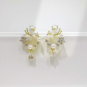 custom plata 925 sterling silver luxury Letter C <b>Stud</b> <b>Earring</b> <b>fine</b> jewelry wedding 18k gold cubic zirconia pearl women <b>earrings</b> - Product Image 5