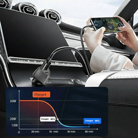 Cargador de Coche de Doble Puerto PD30W QC18W, Carga Rápida USB Tipo C para Teléfono Inteligente y Tableta