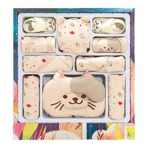 MICHLEY Hot Sale Newborn Spring and Autumn <b>Clothes</b> Gift <b>Box</b> Cartoon Animal Pure Cotton Cat Gift <b>Box</b> Newborn Baby Romper Set - Product Image 1